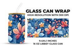 Floral Glass Can Wrap Product Image 1