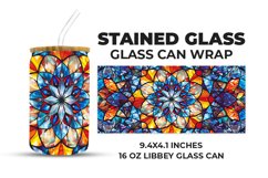 Mandala Stained Glass Glass Can Wrap Product Image 1