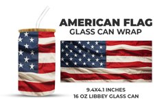 American Flag Glass Can Wrap Product Image 1