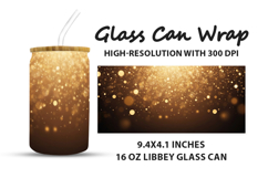 Golden Bokeh with Lights Glass Can Wrap Product Image 1