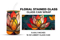 Floral Stained Glass Glass Can Wrap Product Image 1