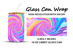 Colorful Swirl Glass Can Wrap Product Image 1