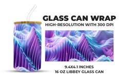 Purple Blue Waves Glass Can Wrap Product Image 1