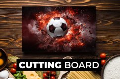 Football With Fire Cutting Board Sublimation Product Image 1