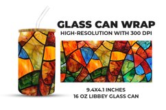 Colorful Stained Glass Glass Can Wrap Product Image 1