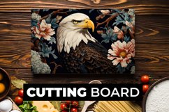 Eagle With Flowers Cutting Board Sublimation Product Image 1