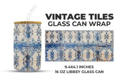 Vintage Tiles Glass Can Wrap Product Image 1