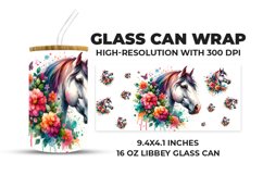 Horse With Flowers Glass Can Wrap Product Image 1