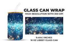 Blue Glittering Lights Glass Can Wrap Product Image 1