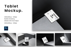 Tablet Mockup on Concrete Stair Background Product Image 1