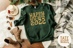 Happy New Year 2022 retro SVG cut file - retro t-shirt svg Product Image 4