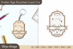 12 Zodiac Keychain LaserCut | Astrology Design | Zodiac Sign Product Image 9