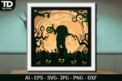 Halloween Scene 3D ShadowBox Layered Papercut SVG Product Image 2