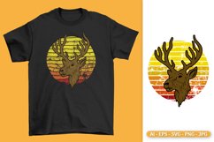 Deer and sunset vintage Illustration Product Image 1