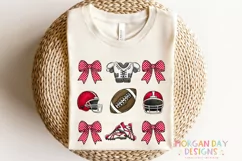 Coquette Football Preppy Bow PNG Sublimation Design Product Image 2