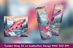 Salmon River Tumbler Wrap Sublimation Design Product Image 1