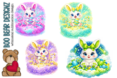 Whimsical Easter Bunny Clipart Product Image 1