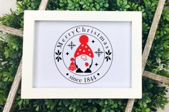 Christmas Round Sign.Christmas Gnome. Christmas Ornament SVG Product Image 5