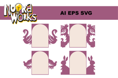 Animals Gatefold Invitation Template: SVG DXF Product Image 1