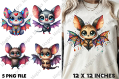 Watercolor Funny Bat Clipart Product Image 1