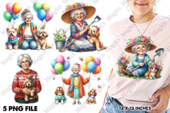 Watercolor Elderly Woman Clipart Product Image 1