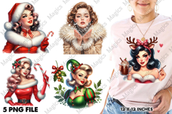 Christmas Vintage Pin Up Girl Clipart Product Image 1