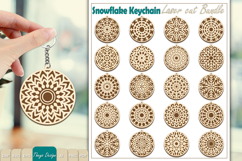 20 Design Snowflake Keychain Laser Cut | Wooden Keychain Product Image 1