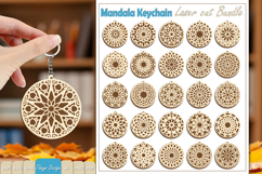 Mandala Keychain Laser Cut | Wooden Mandala Keychain Bundle Product Image 1