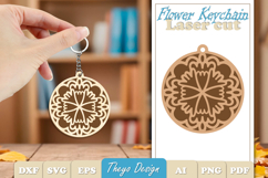 20 Design Flower Keychain Laser Cut | Wooden Keychain Product Image 14
