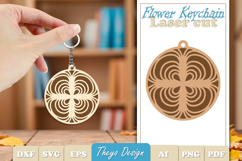20 Design Flower Keychain Laser Cut | Wooden Keychain Product Image 17