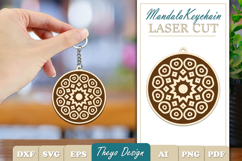 Mandala Keychain Laser Cut | Wooden Mandala Keychain Bundle Product Image 16