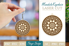 Mandala Keychain Laser Cut | Wooden Mandala Keychain Bundle Product Image 17