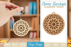 20 Design Flower Keychain Laser Cut | Wooden Keychain Product Image 21
