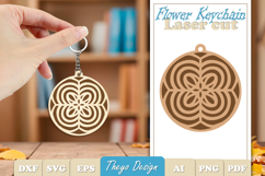20 Design Flower Keychain Laser Cut | Wooden Keychain Product Image 4