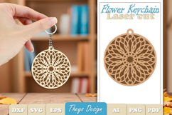 20 Design Flower Keychain Laser Cut | Wooden Keychain Product Image 2