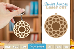 Mandala Keychain Laser Cut | Wooden Mandala Kaychain Bundle Product Image 4