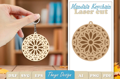 Mandala Keychain Laser Cut | Wooden Mandala Keychain Bundle Product Image 6