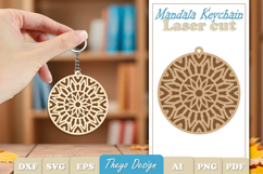 Mandala Keychain Laser Cut | Wooden Mandala Keychain Bundle Product Image 11