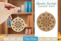 Mandala Keychain Laser Cut | Wooden Mandala Keychain Bundle Product Image 26