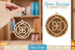 Flower Keychain Laser Cut | Flower wooden Keychain Product Image 1