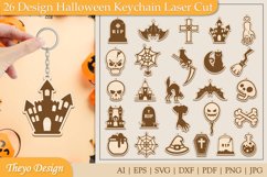 26 Design Halloween Keychain Laser Cut | Halloween Design Product Image 1