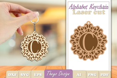 Alphabet Keychain Laser cut |Monogram Alphabet Keychain SVG Product Image 1