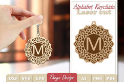 Alphabet Keychain Laser cut |Monogram Alphabet Keychain SVG Product Image 1