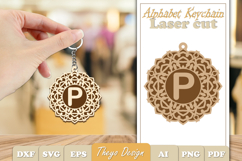 Alphabet Keychain Laser cut |Monogram Alphabet Keychain SVG Product Image 1