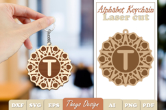 Alphabet Keychain Laser cut |Monogram Alphabet Keychain SVG Product Image 1
