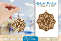 Alphabet Keychain Laser cut |Monogram Alphabet Keychain SVG Product Image 1