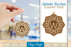 Alphabet Keychain Laser cut |Monogram Alphabet Keychain SVG Product Image 1