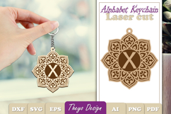 Alphabet Keychain Laser cut |Monogram Alphabet Keychain SVG Product Image 1