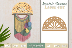 Hanger Macrame Laser Cut | Wood Frame Weaving Macrame SVG Product Image 1