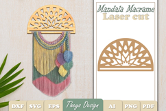 Hanger Macrame Laser Cut | Wood Frame Weaving Macrame SVG Product Image 1